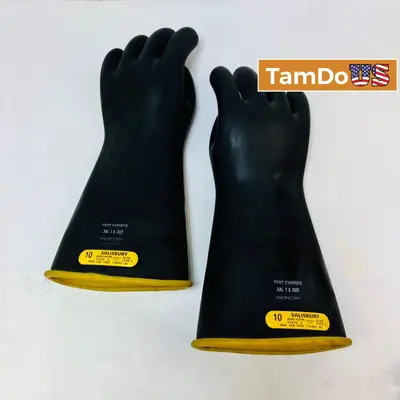 Salisbury Class 2 Electrical Rubber Gloves Size 10 17kV ANSI ASTM Type I - Thumbnail 1