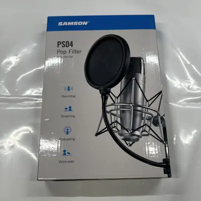 Samson PS04 Microphone Pop Filter Dual-Layer Nylon Mesh 8" Gooseneck C-Clamp - Thumbnail 4