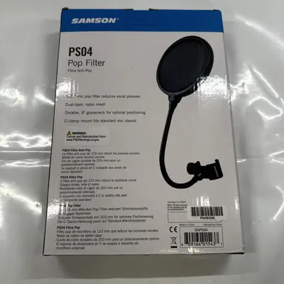 Samson PS04 Microphone Pop Filter Dual-Layer Nylon Mesh 8" Gooseneck C-Clamp - Thumbnail 3