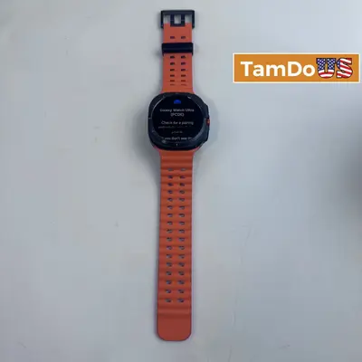 Samsung Galaxy Watch Ultra (47mm, LTE, SM-L705U) Gray Titanium Orange Band - Good - Real photo at TamDo.us