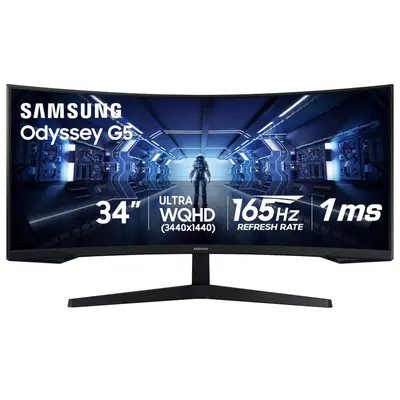 Samsung Odyssey G5 C34G55TWWN 34" Ultrawide WQHD 1000R 165Hz 1ms Curved Monitor - Thumbnail 1