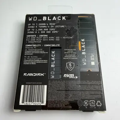 SanDisk WD_BLACK SN850X 8TB NVMe M.2 SSD PCIe Gen4 with Heatsink (7200 MB/s) - Thumbnail 5