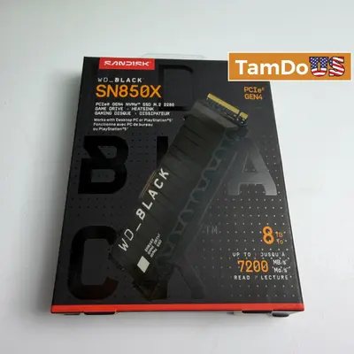 SanDisk WD_BLACK SN850X 8TB NVMe M.2 SSD PCIe Gen4 with Heatsink (7200 MB/s) - Thumbnail 1