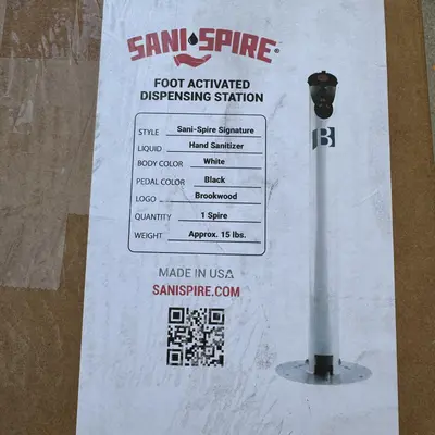 Sani Sprire Foot Activated Dispensing Station - New - Real photo at TamDo.us