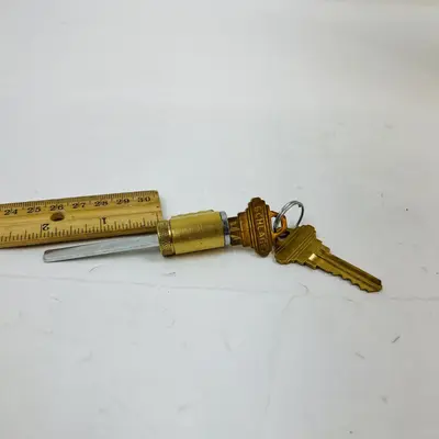 Schlage Lock Cylinder with Keys, Brass Finish, 2.5" Length - Thumbnail 2