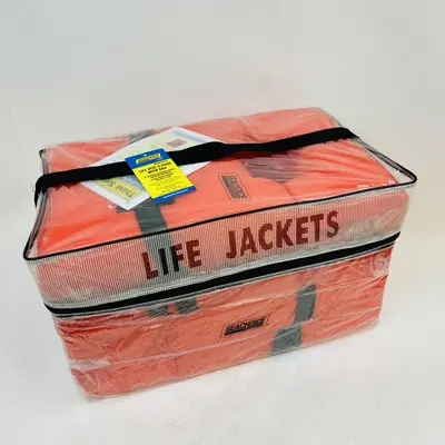 Seachoice AK1 Life Vests 4-Pack – Adult Universal Orange PFDs - Thumbnail 7