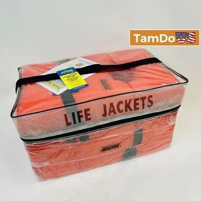 Seachoice AK1 Life Vests 4-Pack – Adult Universal Orange PFDs - New - Real photo at TamDo.us