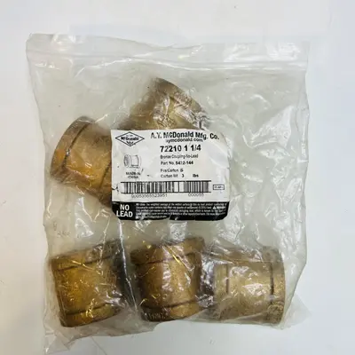 Set of 5 A.Y. McDonald 5422-144 Bronze Couplings – 1-1/4" Lead-Free - Thumbnail 1
