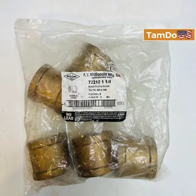 Set of 5 A.Y. McDonald 5422-144 Bronze Couplings – 1-1/4" Lead-Free - Thumbnail 3