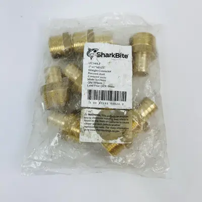 SharkBite UC140LF 1"x1" MNPT Straight Connector, Lead Free Brass, 10pcs - Thumbnail 2