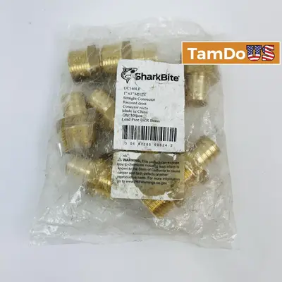 SharkBite UC140LF 1"x1" MNPT Straight Connector, Lead Free Brass, 10pcs - Thumbnail 1
