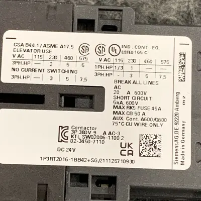 SIEMENS 3RT2016-1BB42 Contactor, 3-pole, 9A - Thumbnail 8
