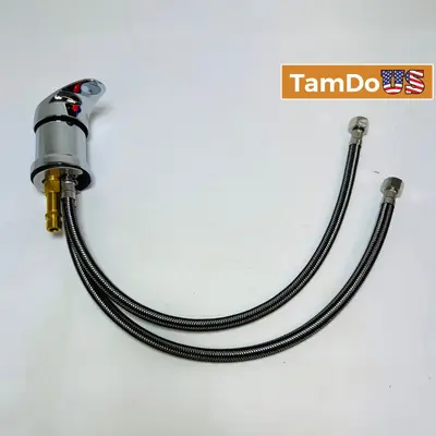 Single Handle Chrome Bathroom Vessel Sink Faucet Single Hole Brass Tap Lines Kit - New - Real photo at TamDo.us