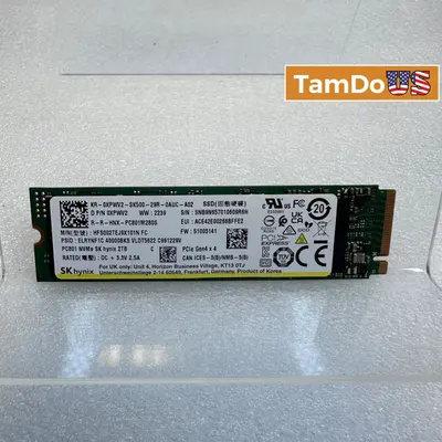 SK hynix PC801 2TB NVMe PCIe Gen4 x4 M.2 2280 SSD | 100% Health, 497 Hours - Thumbnail 1