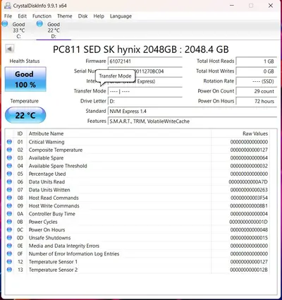 SK Hynix PC811 2TB NVMe PCIe Gen4 x4 M.2 SSD | 100% Health, 72 Hours - Thumbnail 3
