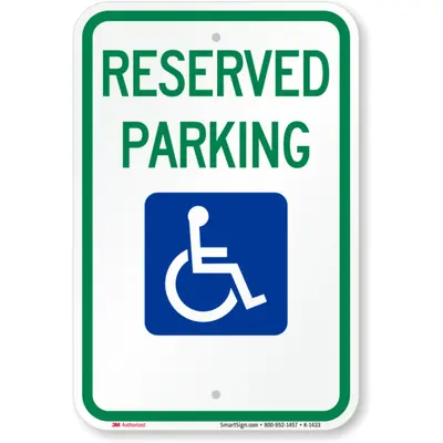 SmartSign Reserved Parking (with Handicapped Symbol) 12" x 18" - New - Real photo at TamDo.us