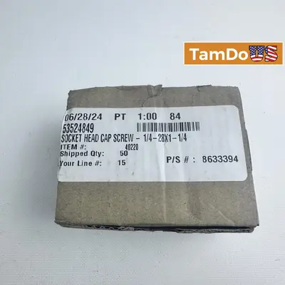 Socket Head Cap Screw 1/4"-28 x 1-1/4" Alloy Steel (Qty 50) - Thumbnail 1