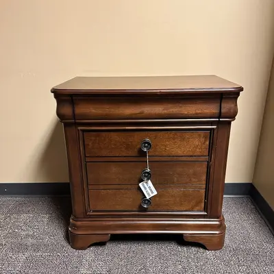 Solid Wood Nightstand CM750NSO – 3 Drawers, Heavy, High-End Walnut Finish - Thumbnail 6