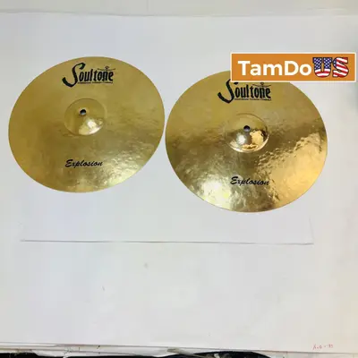 Soultone Explosion Series 14" Hi-Hat Cymbals Pair Top & Bottom Handmade B20 - Excellent - Real photo at TamDo.us