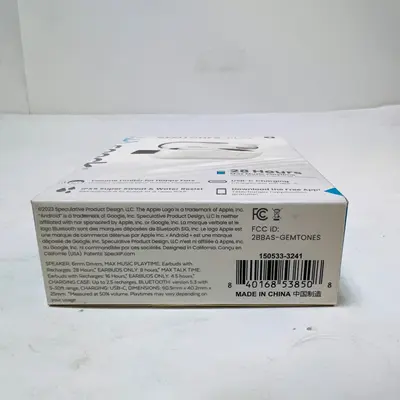 Speck Gemtones Play True Wireless Earbuds Volume Limiter IPX5 White 28H Battery - Thumbnail 4