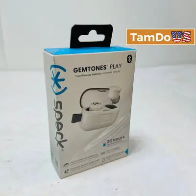 Speck Gemtones Play True Wireless Earbuds Volume Limiter IPX5 White 28H Battery - Thumbnail 2