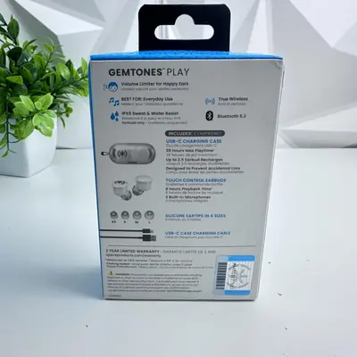 SPECK GemTones Play True Wireless Earbuds, White, IPX5, 28H Playtime - Thumbnail 4