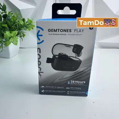 SPECK GemTones Play True Wireless Earbuds, White, IPX5, 28H Playtime - Thumbnail 1