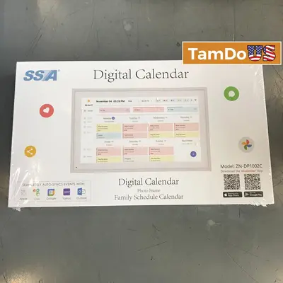SSA 10.1" Digital Calendar Photo Frame, Family Schedule ZN-DP1002C, Wi-Fi, White - Thumbnail 1