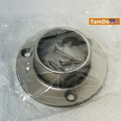 Stainless Steel Balustrade Round Handrail Base Flange (Lot of 2) - Thumbnail 4