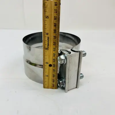 Stainless Steel Exhaust Clamp, Universal Car Pipe Clamp Set - Thumbnail 3