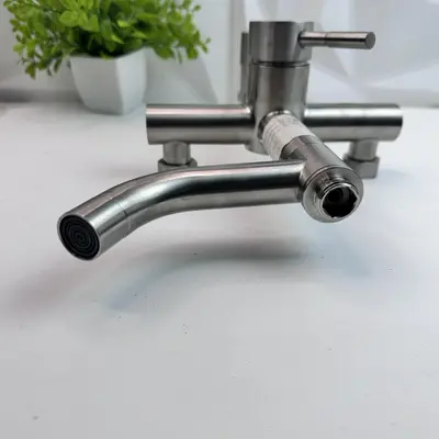 Stainless Steel Wall Mount Bathtub Faucet Mixer Valve – Brushed Finish - Thumbnail 3