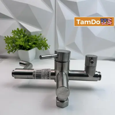 Stainless Steel Wall Mount Bathtub Faucet Mixer Valve – Brushed Finish - New Open Box - Real photo at TamDo.us