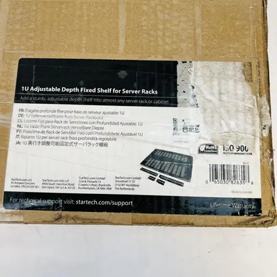 StarTech 1U Adjustable Depth Fixed Shelf for 19" Server Rack 44lbs Capacity - Thumbnail 4