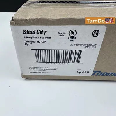 STEEL CITY 1-GANG HANDY BOX COVER 58C1-25R FLAT 1/4" RAISED - Thumbnail 7