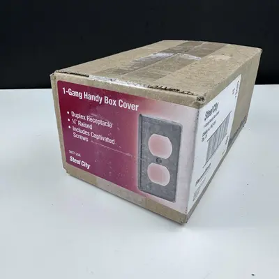 Steel City 1-Gang Handy Box Cover Duplex Receptacle 1/4" Raised - Thumbnail 2