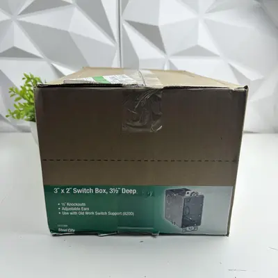 Steel City 3"x2" Switch Box, 3.5" Deep, CY12-25R, 1/2" Knockouts, Case of 24 - Thumbnail 2