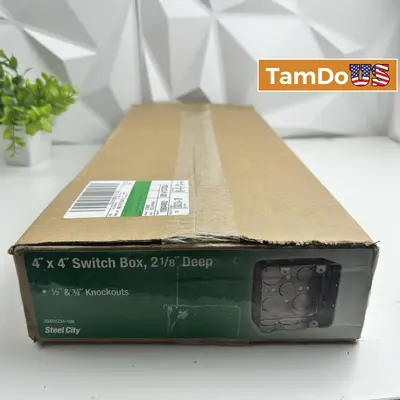 Steel City 4"x4" Switch Box, Case of 10, UL Listed - New - Real photo at TamDo.us