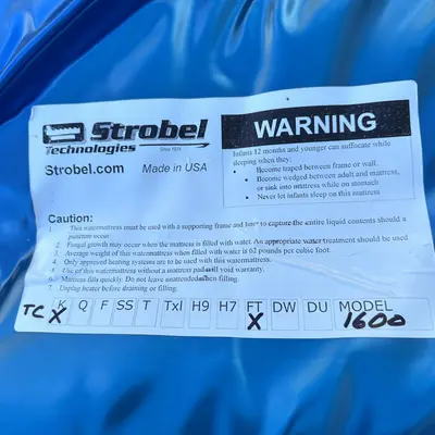 Strobel Hydro-Support 1600 Waterbed Mattress FeatherTop Waveless Full/Twin - Thumbnail 3