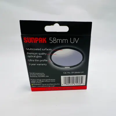 Sunpak 58mm UV Filter Multicoated for Canon Nikon Sony Fujifilm Lens (DF-58MM-UV) - Thumbnail 2