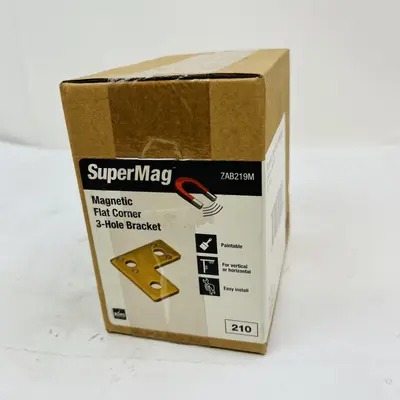 SuperMag Magnetic Flat Corner 3-Hole Bracket ZAB219M by ABB, 10 Pack - Thumbnail 2
