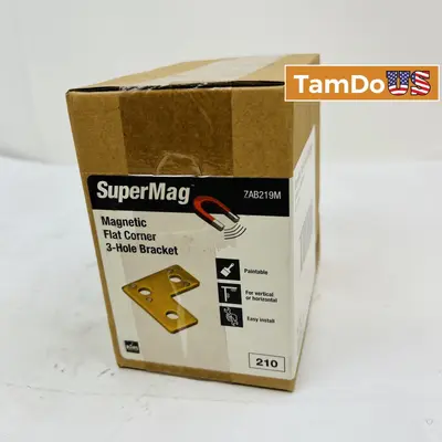 SuperMag Magnetic Flat Corner 3-Hole Bracket ZAB219M by ABB, 10 Pack - Thumbnail 1