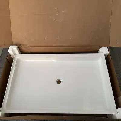 Swan FF034 Shower Base Pan 34x48 in Center Drain Solid Surface White - Thumbnail 2