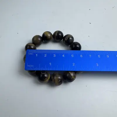 Natural Tiger Eye Beaded Bracelet, 10mm Beads, Men's/Women's Jewelry - Thumbnail 5