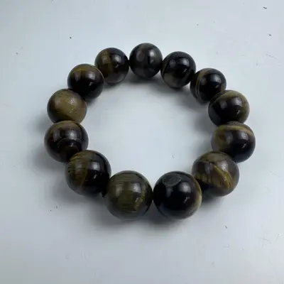 Natural Tiger Eye Beaded Bracelet, 10mm Beads, Men's/Women's Jewelry - Thumbnail 3