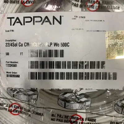 Tappan T723245501 Alarm & Signal Cable 500 Ft CMP/CL3P/FPLP Plenum Rated - Thumbnail 5