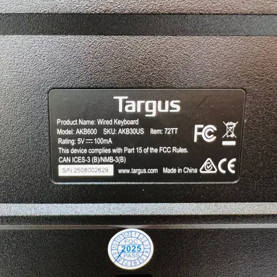 Targus Wired USB Keyboard Full-Size Plug and Play Windows Mac (AKB600 AKB30US) - Thumbnail 6