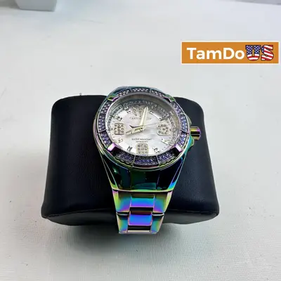 TechnoMarine Cruise Glitz Women's Watch TM-121120, 39mm Iridescent Quartz - Excellent - Real photo at TamDo.us