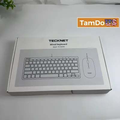 TECKNET TK-KM059 Wired Keyboard and Mouse Combo Compact USB Ultra-Thin Set - Excellent - Real photo at TamDo.us
