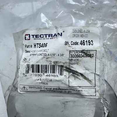 Tectran HTS406 Hose Clamp 4 1/16 In. To 4 3/8 In., Stainless Steel, T Bolt - Thumbnail 1