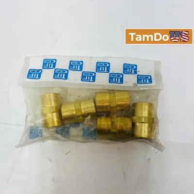 TFC Brass Pipe Fitting Coupling 1/4" NPT Heavy Duty, 5-Pack - Thumbnail 1